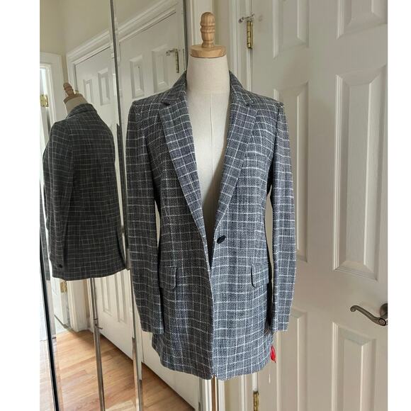 Rag & Bone Ames Deconstructed Check Cotton Relaxed Fit Blazer - Picture 16 of 16